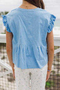 Girls: Sweet Daydream Blue Pleated Tee
