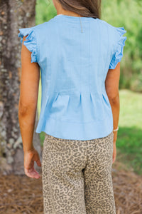 Girls: Sweet Daydream Blue Pleated Tee