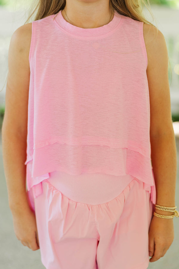 Girls: Little Explorer Pink Tank