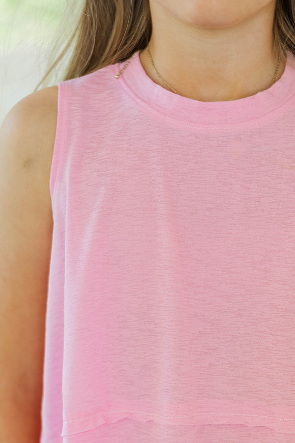 Girls: Little Explorer Pink Tank