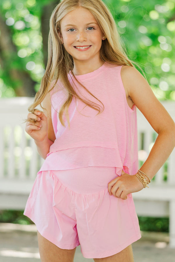 Girls: Little Explorer Pink Tank