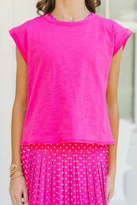 Girls: Easy Go-To Fuchsia Tee