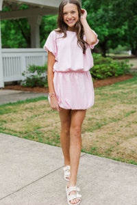Girls: Follow Me Pink Striped Bubble Skort
