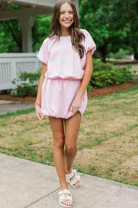 Girls: Simply Yours Pink Striped Bubble Tee