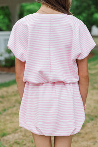 Girls: Simply Yours Pink Striped Bubble Tee