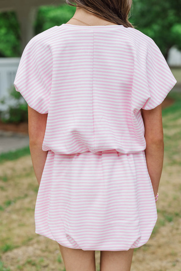 Girls: Simply Yours Pink Striped Bubble Tee