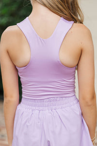 Girls: Just Keep Going Purple Long Crop Tank