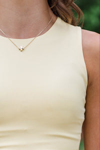 Girls: Just Keep Going Yellow Long Crop Tank