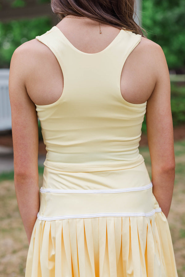 Girls: Just Keep Going Yellow Long Crop Tank