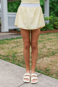 Girls: A Girly Look Yellow Polka Dot Athletic Skort