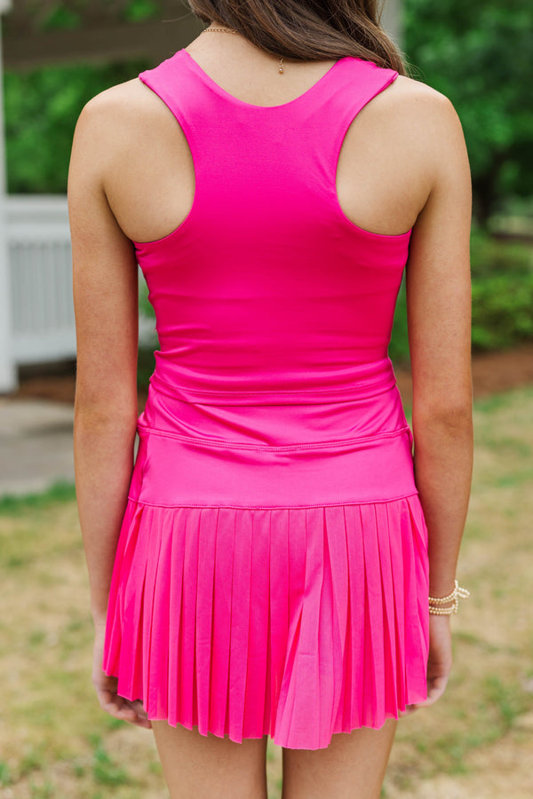 Girls: Just Keep Going Fuchsia Long Crop Tank