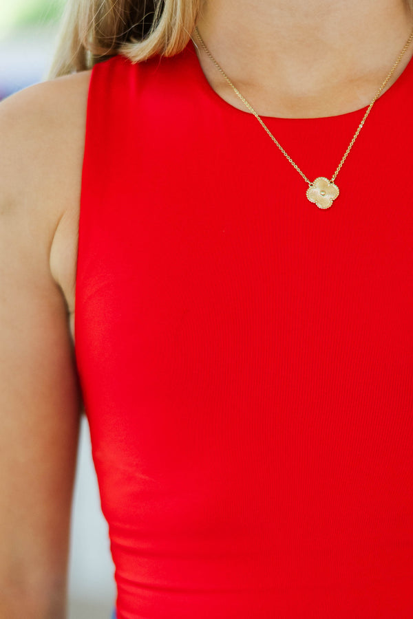 Girls: Just Keep Going Bright Red Long Crop Tank