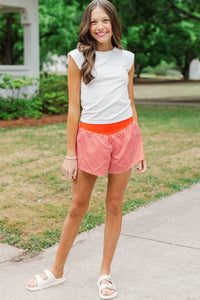 Girls: Counting On You Red Striped Athletic Shorts