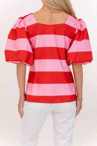 A Moment Like This Pink Striped Blouse