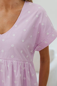 NURSING COLLECTION: Full Of Joy Pink Polka Dot Cotton Dress