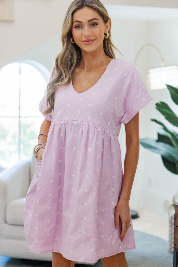 NURSING COLLECTION: Full Of Joy Pink Polka Dot Cotton Dress