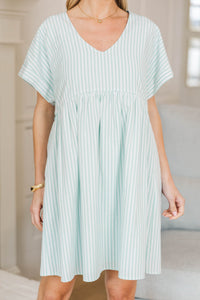 NURSING COLLECTION: Full Of Joy Dress Mint Striped Cotton Dress