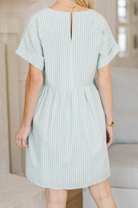 NURSING COLLECTION: Full Of Joy Dress Mint Striped Cotton Dress