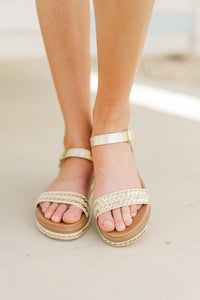 Girls: Breeze Through Today Gold Sandals