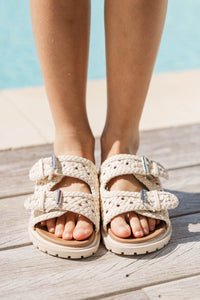 Girls: Laid-Back And Bright Natural Sandals