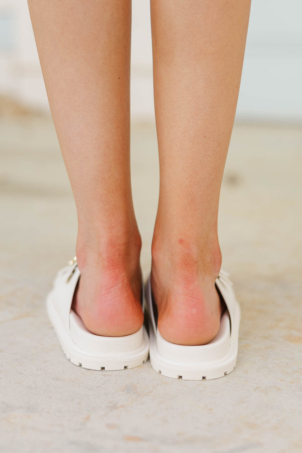 Girls: The Perfect Finish Cream Sandals