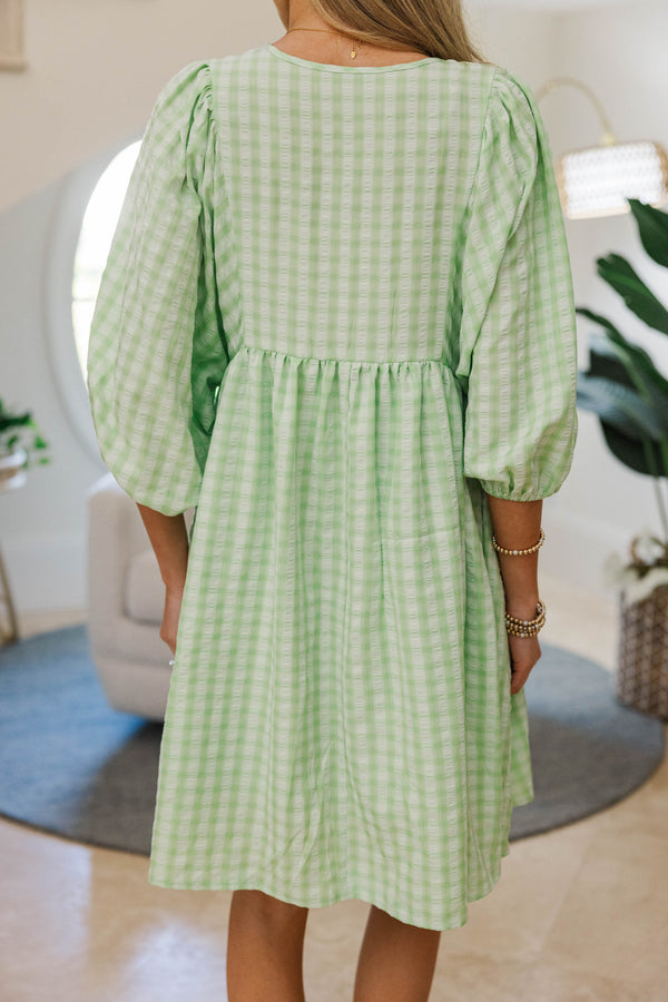 NURSING COLLECTION: It's All True Green Gingham Dress