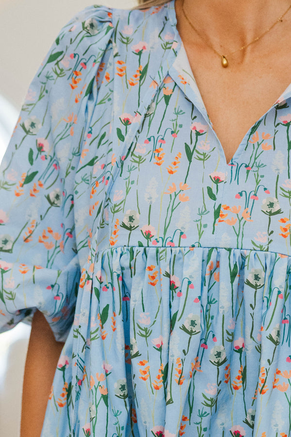 NURSING COLLECTION: It's All True Blue Floral Dress