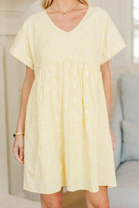 NURSING COLLECTION: Full Of Joy Yellow Polka Dot Cotton Dress