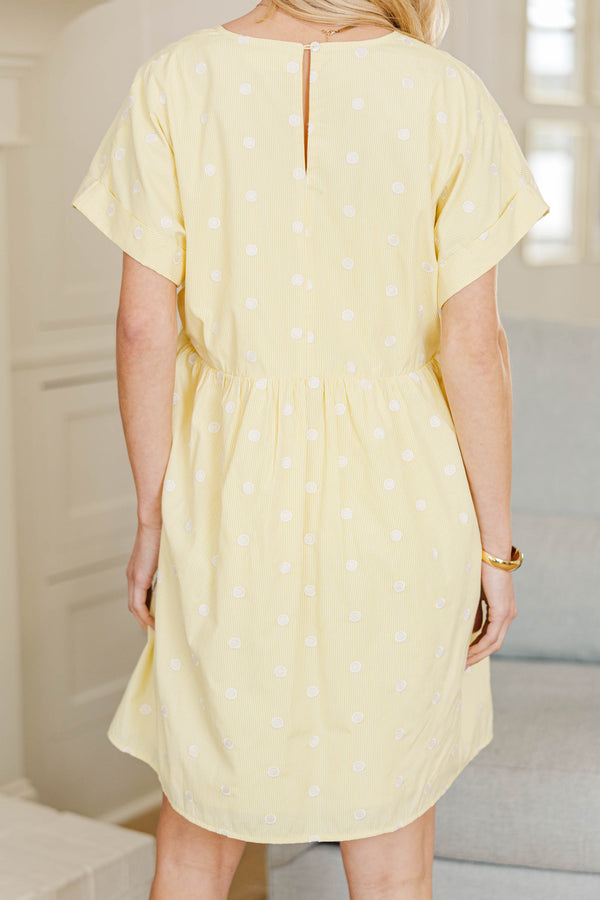 NURSING COLLECTION: Full Of Joy Yellow Polka Dot Cotton Dress
