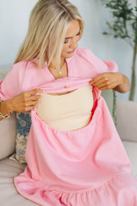 NURSING COLLECTION: The Traveler Pink Textured Dress