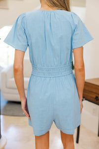 NURSING COLLECTION: Moment By Moment Light Blue Romper