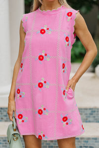 One More Compliment Pink Floral Shift Dress