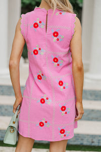 One More Compliment Pink Floral Shift Dress