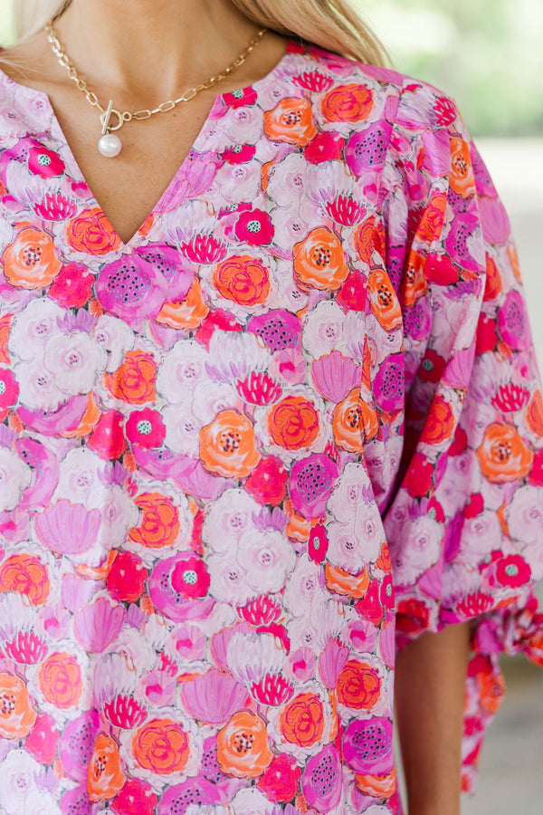 Just Add Your Favorite Pink Ditsy Floral Top