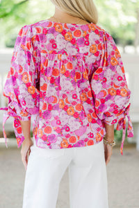 Just Add Your Favorite Pink Ditsy Floral Top