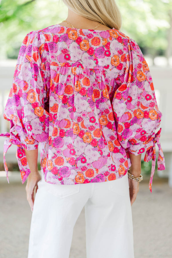 Just Add Your Favorite Pink Ditsy Floral Top