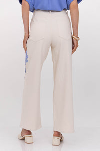 Soft Details Only Cream Eyelet Wide Leg Jeans