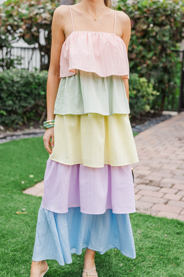 Cotton Candy Skies Pink Tiered Maxi Dress