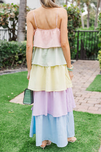 Cotton Candy Skies Pink Tiered Maxi Dress