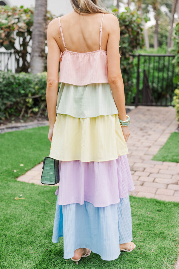 Cotton Candy Skies Pink Tiered Maxi Dress