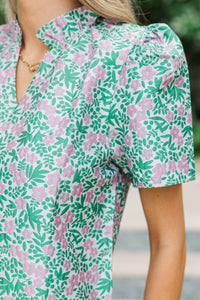 Pretty Made Simple Green Floral Blouse