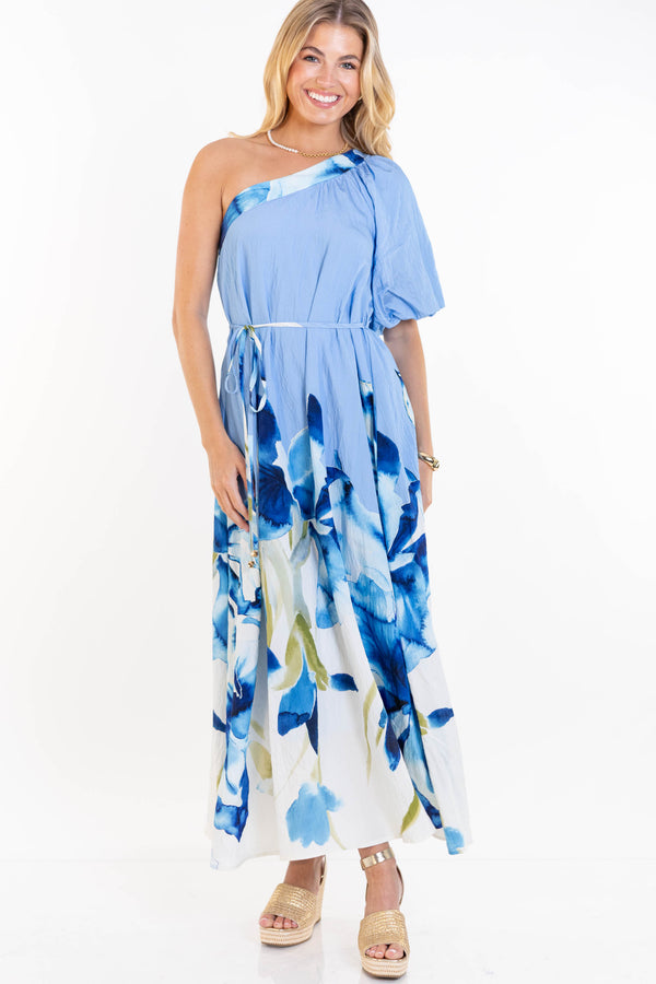 Feels Beautiful Blue Floral Maxi Dress