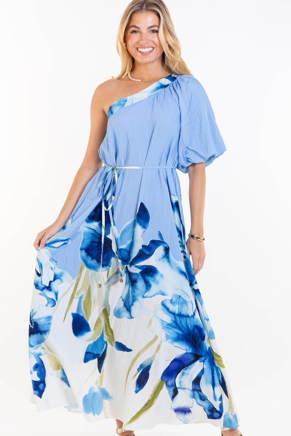 Feels Beautiful Blue Floral Maxi Dress