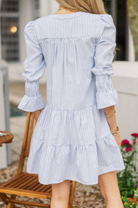 In Your Happy Place Light Blue Striped Dress