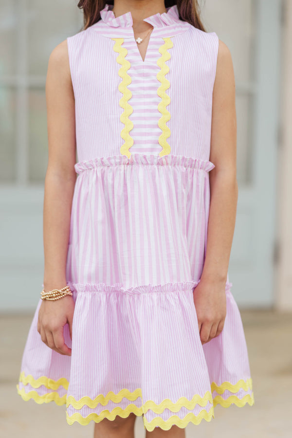 Girls: The Rita Pink Striped Dress