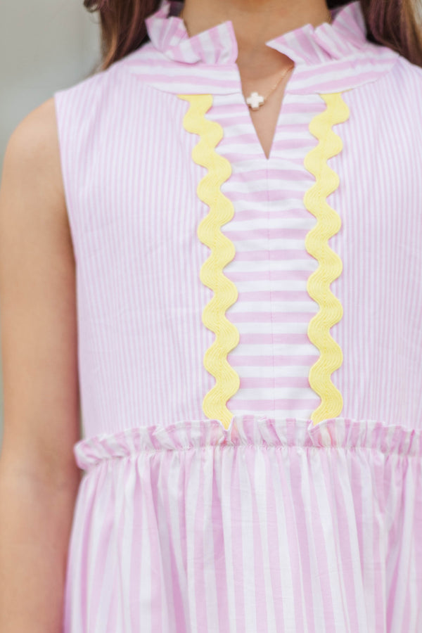Girls: The Rita Pink Striped Dress