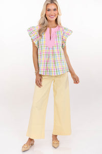 The Right Impression Yellow Gingham Blouse