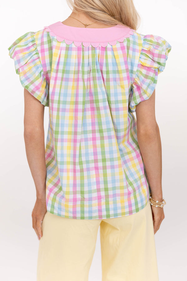 The Right Impression Yellow Gingham Blouse