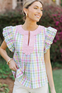 The Right Impression Yellow Gingham Blouse