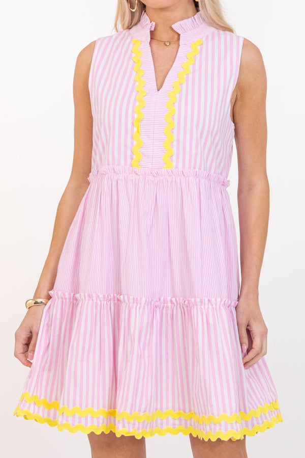 In Time Pink Striped Dress